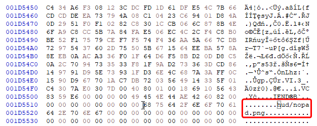 Filename in hex editor