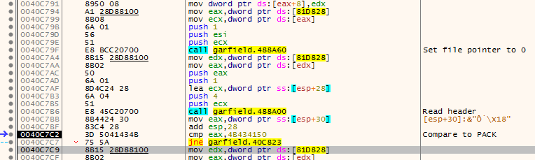 x64dbg compare pack