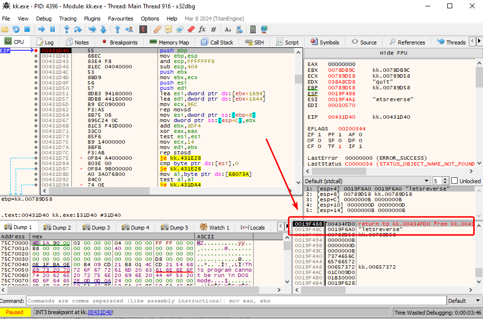 x64dbg callstack